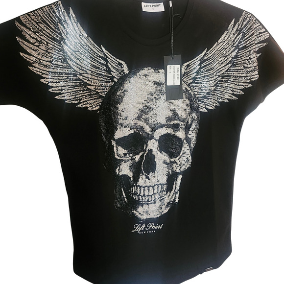 Left Point NYC Winged Skull Graphic Tee - Size S - Picture 1 of 5